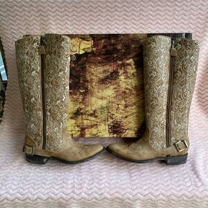 Old Gringo Flamma Tan Scroll Embroidered Boots